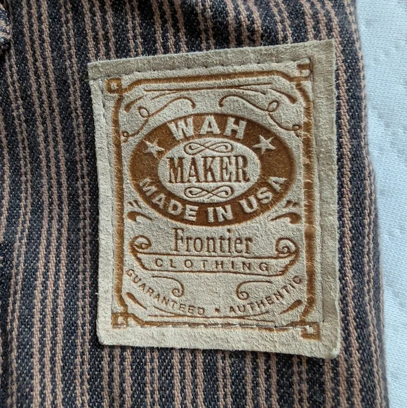 Wah Maker Men's Size 36 Canvas Duckin Frontier Western Vintage Pants suspenders